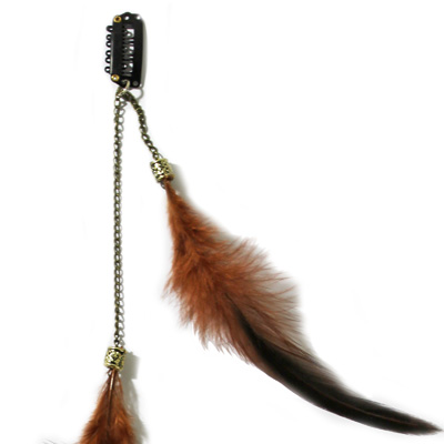 Zac's Alter Ego - Aprox. 38cm Feather & Chain Haarverlängerung - Braun